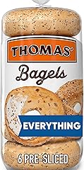 Thomas’ Everything Bagels, 6 Pre-Sliced Bagels with No High Fructose Corn Syrup, 20 Oz Bag
