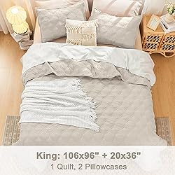 Litanika King Size Quilt Bedding Set, Linen Summer