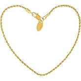 LIFETIME JEWELRY 1mm Rope Chain Bracelet for Women Men Teen 24k Real Gold Plated