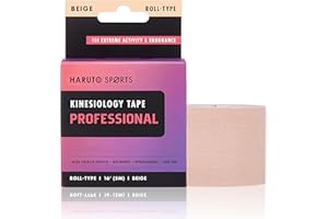 HARUTO Sports Kinesiology Tape Professional Roll-Type (Beige), Latex Free Athletic Tape for Pain Relief, Extreme Therapeutic Elastic