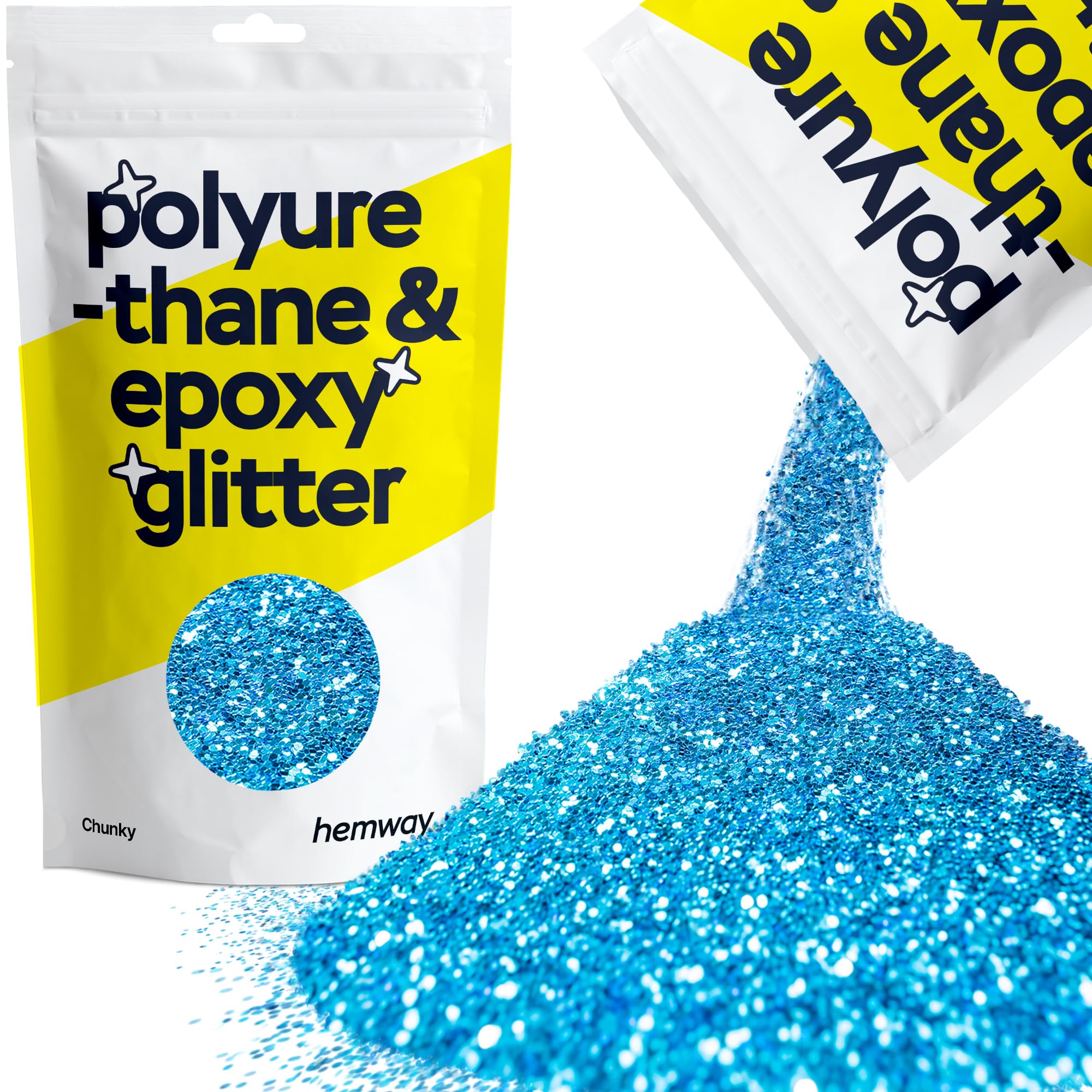 Hemway Resin Glitter Ocean Blue 100g Chunky | Polyurethane & Epoxy Glitter for Resin Crafts, Tumblers, Coasters, Floor & Table Art — image 1