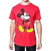 Disney Mickey Mouse Classic Distressed Standing T-Shirt(LG, Heather Red)