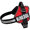 Doggie Stylz Blind Dog Vest Harness with Removable Patches and Reflective Trim. Comes with 2 Blind Dog Reflective Hook and Loop Patches. Measure Dogs Girth Before Purchase (Girth 14”- 18" Red)