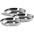Sumeet Stainless Steel Heavy Gauge Medium Halwa Plates with Mirror finish 17cm Dia - Set of 3pc