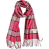 NY GOLDEN FASHION Unisex Cashmere-Feel Winter Scarf, Tartan Plaid Pattern, 72 x 12 inches