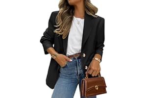 PRETTYGARDEN 2025 Blazers for Women Business Casual Long Sleeve Lapel Open Front Suit Jacket Work Blazer with Pockets