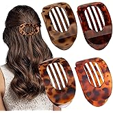 4PCS French Flat Hair Clips for Women Duckbill Hair Clips Round Casual Versatile Solid Colour Lay Down Claw Clamps Clip Simple Elegant for Thick Thin Long Short Hairs