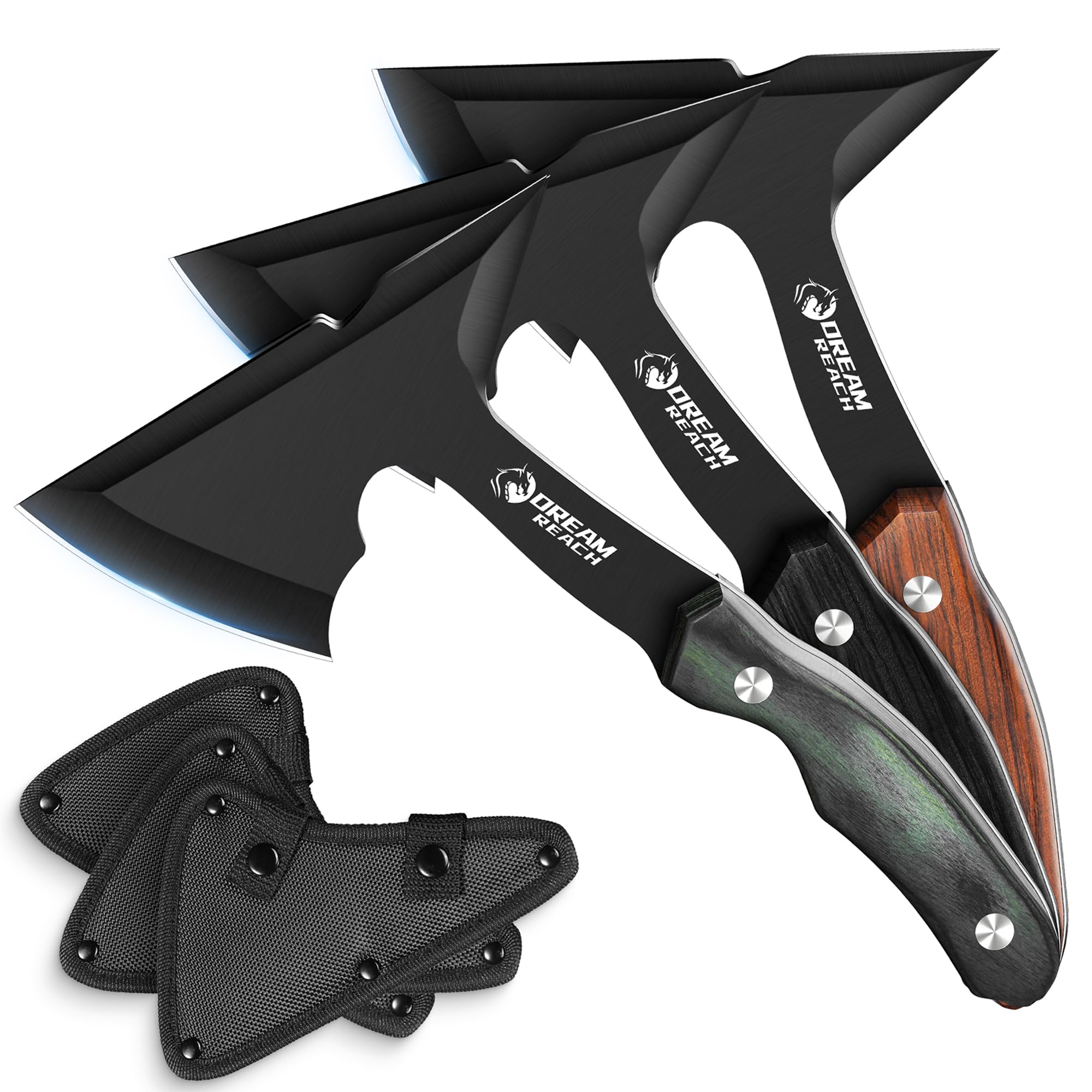 Dream Reach 3PCS Axt Beil Set Outdoor Survival Camping Wikinger Axt für Garten Männer Geschenke