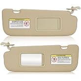 Beige Left &amp; Right Sun Visor for 2011-2015 Hyundai Elantra(NOT fit for GT Models) Without Light, Driver &amp; Passenger Side Sunvisor Replacement for 852103X000TX 852203X000TX