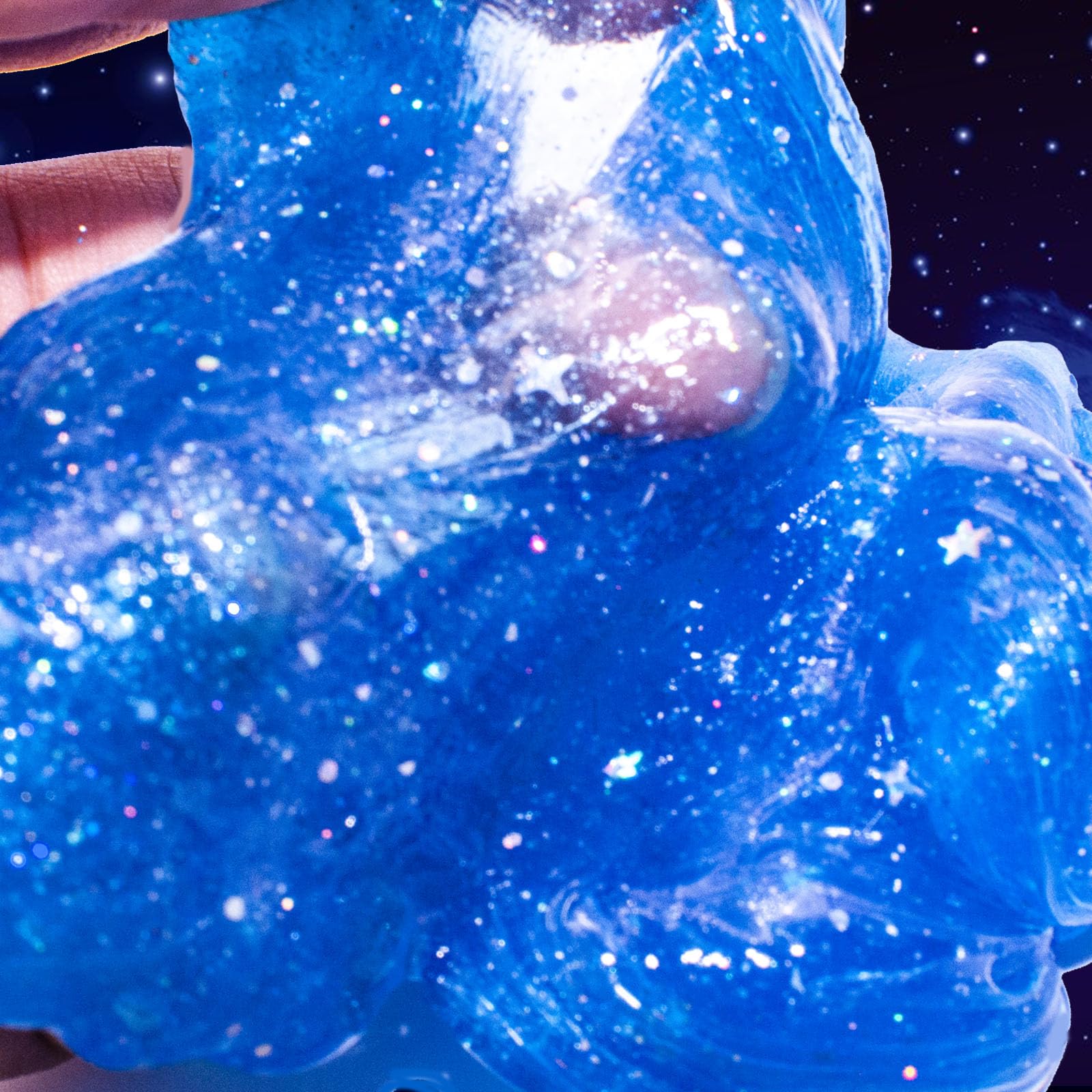24 Pack Blue Galaxy Star Slime,Party Favor for Kids Girls & Boys,Non Sticky, Stress & Anxiety Relief, Wet, Super Soft Sludge Toy, Easter Egg Filling Stuffers