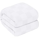 Oakias 100% Cotton Blanket – King Size White, 90 x 108 Inches – 350 GSM Soft, Lightweight & Breathable Thermal Blanket – Durable All-Season Comfort for Bed & Couch