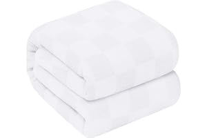 Oakias 100% Cotton Blanket Twin White - 350 GSM 90 x 72 Inches Soft Thermal Blanket Twin Size - Throw Blanket Lightweight, Breathable & Durable Summer Blanket for Bed, Couches & Living Room