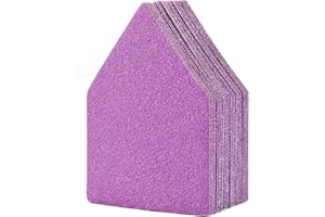 60 Grit Sandpaper 50PCS, 90mm x 65mm Triangle Sanding Sheets, Fits Milwaukee M12 Fuel Sander, Hook & Loop Detail Sander, Whit