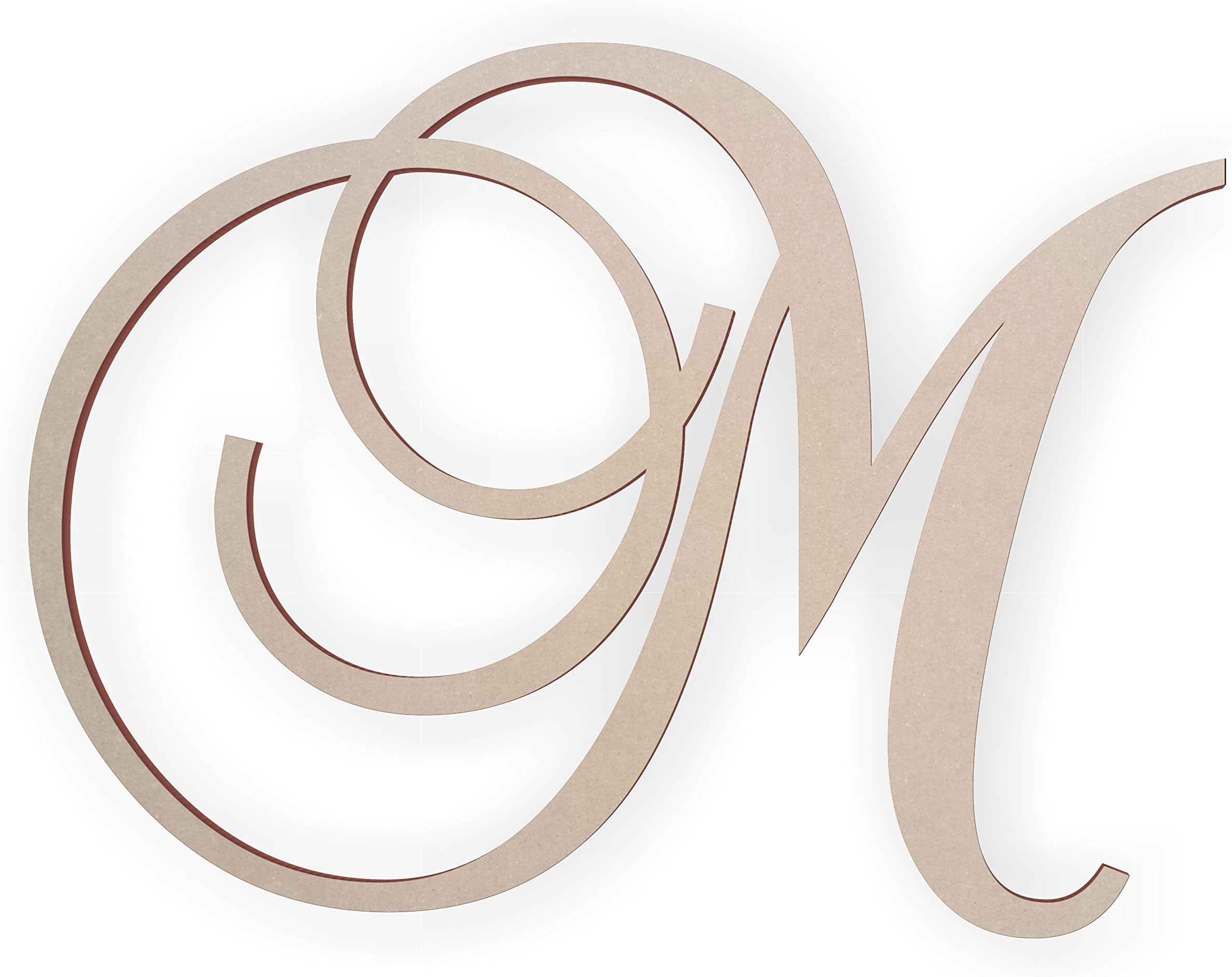 Jess and Jessica Wooden Letter M, Wooden Monogram Wall Hanging, Large Wooden Letters, Cursive Wood Letter