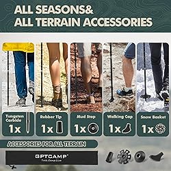 GPTCAMP Hiking Stick,1pc Trekking Pole Collapsible