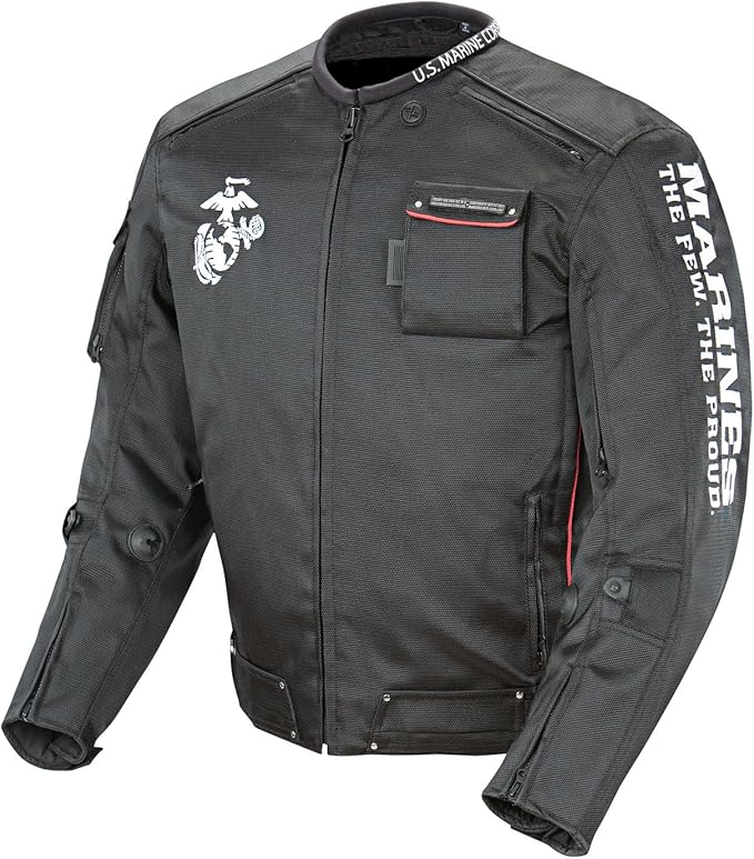 Amazon.com: Joe Rocket Marines Alpha Men's Official Licensed Motorcycle Riding Jacket (Black, X 
