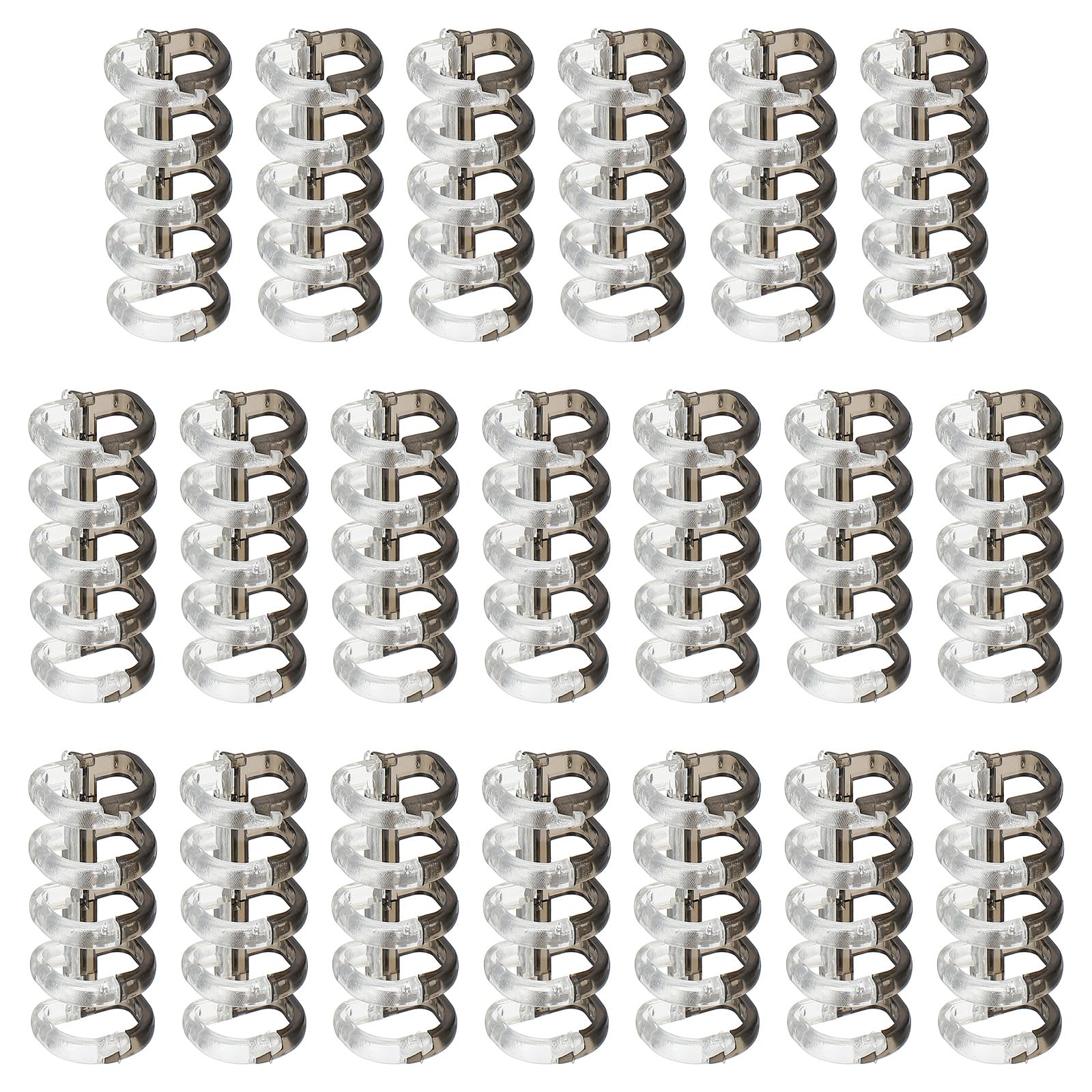 PATIKIL 5-Ring Binding Rings, 1.61"x 0.59"20 Pack Plastic Round Loose-Leaf Rings Comb Folio Binder for Notebook Album and Office Supplies, Black White