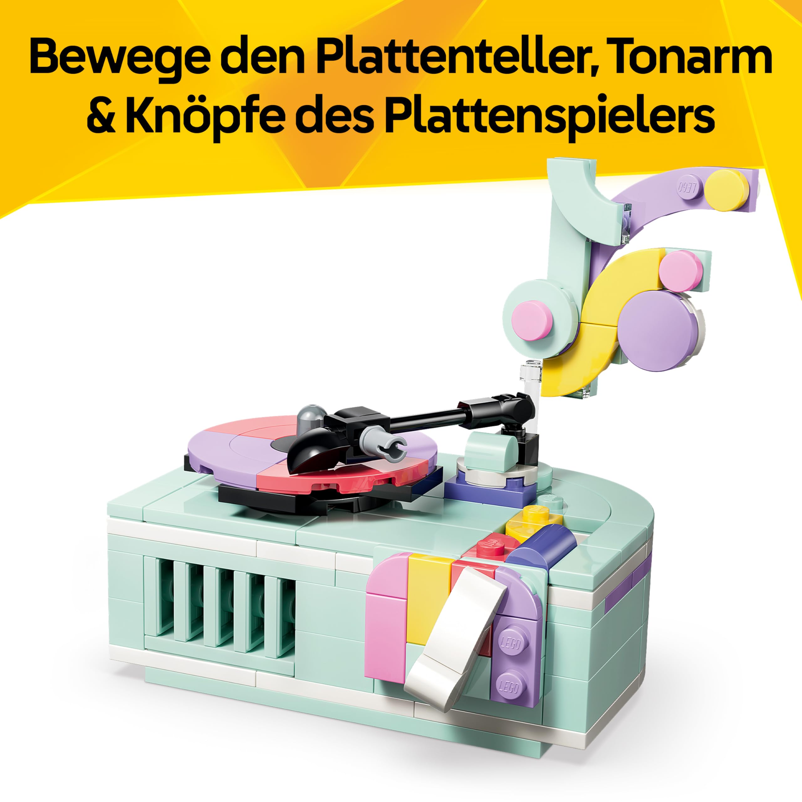 LEGO Creator 3-in-1-Set Deko-Klavier mit Katze - Retro Modellbau mit 3 Bauoptionen: Klavier, Radio oder Plattenspieler - DIY Kinderzimmer Deko - Geschenk für Mädchen und Jungen ab 9 Jahren - 31392 6