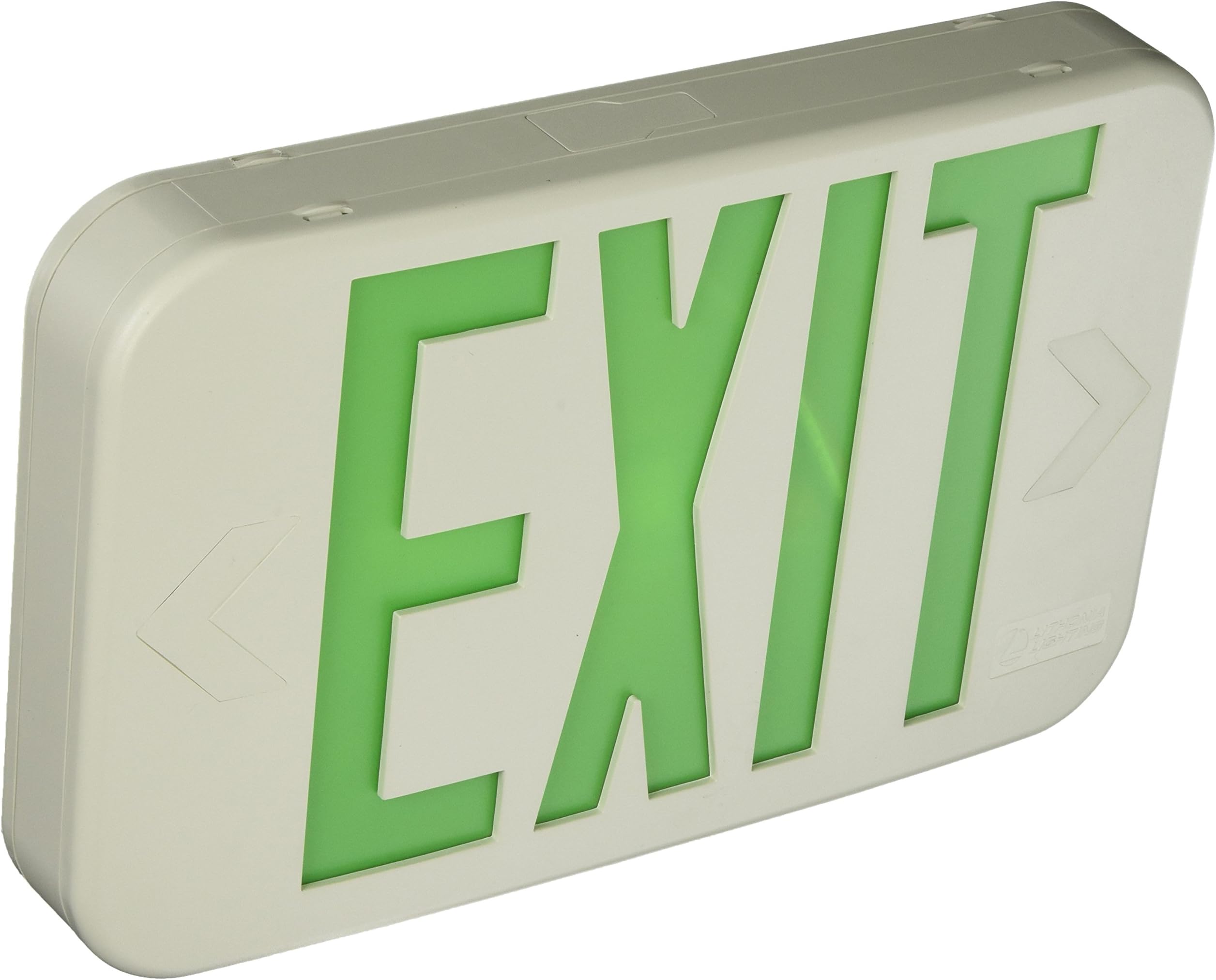 Lithonia EXG LED M6 Green LED Exit Sign with White Thermoplastic Housing by Lithonia Lighting
