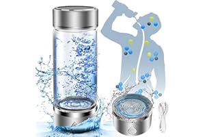 COFEYMERA Portable Hydrogen Water Bottle Generator, Hydrogen Water Bottle, Ion Water Bottle Improve Water Quality in 3 Minutes, Water Ionizer Machine Suitable for Home, Office, Travel and Daily Drinking(Silver)