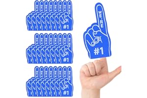 HONGLIANG 24 Pcs Mini Foam Fingers Baseball Party Favors We Are #1 Sports Foam Finger For Dodgers Fans Field Day Accessories Team Present Purple Party Decorations (Blue)