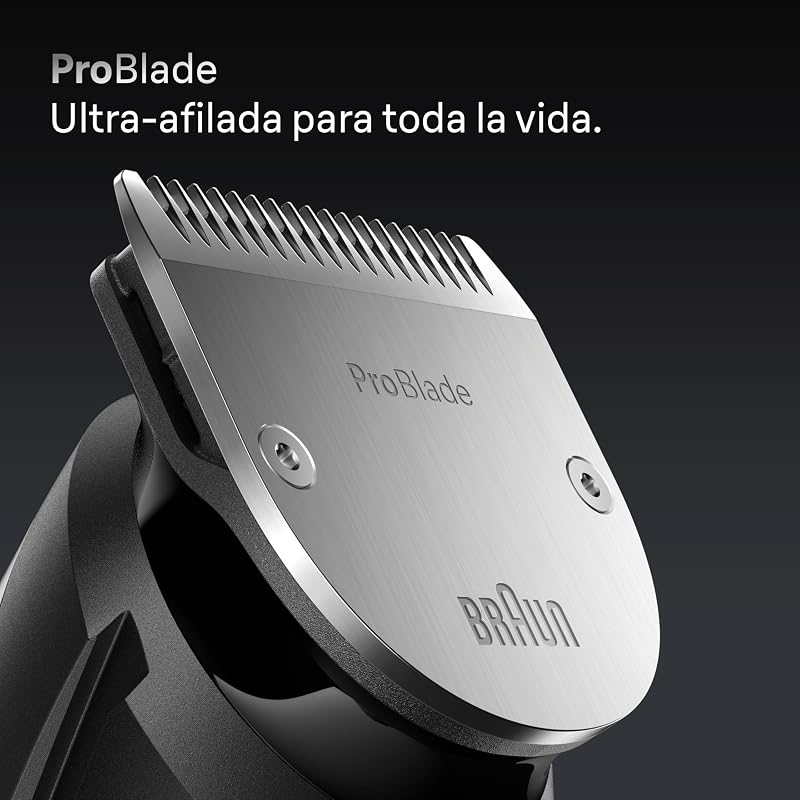 Braun Beard Trimmer Series 7 BT7545, Aparador de barba recarregável resistente à água, +12 acessórios de barba, 120 min de autonomia, 40 comprimentos, lâmina ultra afiada, cinza