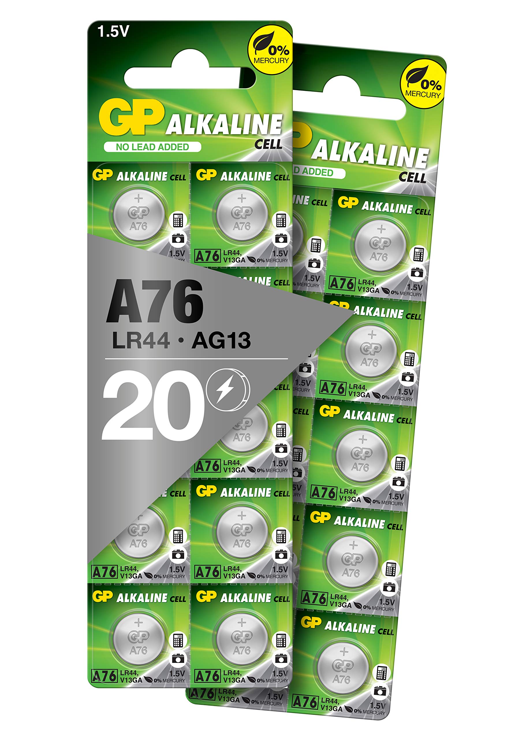 GP LR44/A76 1.5V Alkaline Button Battery (Box of 20) Buy Online in Sri