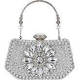 COAIMANEY Womens Sparkly Rhinestone Crystal Clutch Glitter Sequin Evening Bag Purse Handbag for Bridal Wedding Party Prom