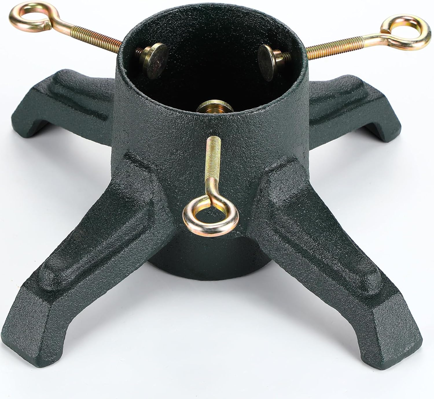 Tree Stands - Huwena Christmas Tree Stand for Live Trees, Real Xmas Tree Holder Base Cast Iron, Supports up to 8ft, 4-Inch Diameter, 120lb Weight Capacity for Christmas Rustic Decoration (Classic Style)