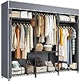Raybee Heavy Duty Clothes Rack with Cover 800 LBS Clothing Racks for Hanging Clothes Portable Sturdy Metal Frame 56" Wx 16" Dx75.5 H