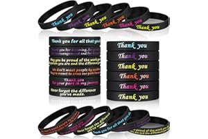 Yinkin 24 Pcs Employee Appreciation Gifts Bulk, 2025 Thank You Gifts for Thanksgiving Day Christmas Employee Coworker Silicone Bracelets for Women Men Staff Retirement Presents, 6 Style