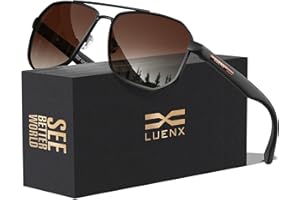 LUENX Square Aviator Sunglasses for Men Polarized | UV400 Polygon Shades Driving