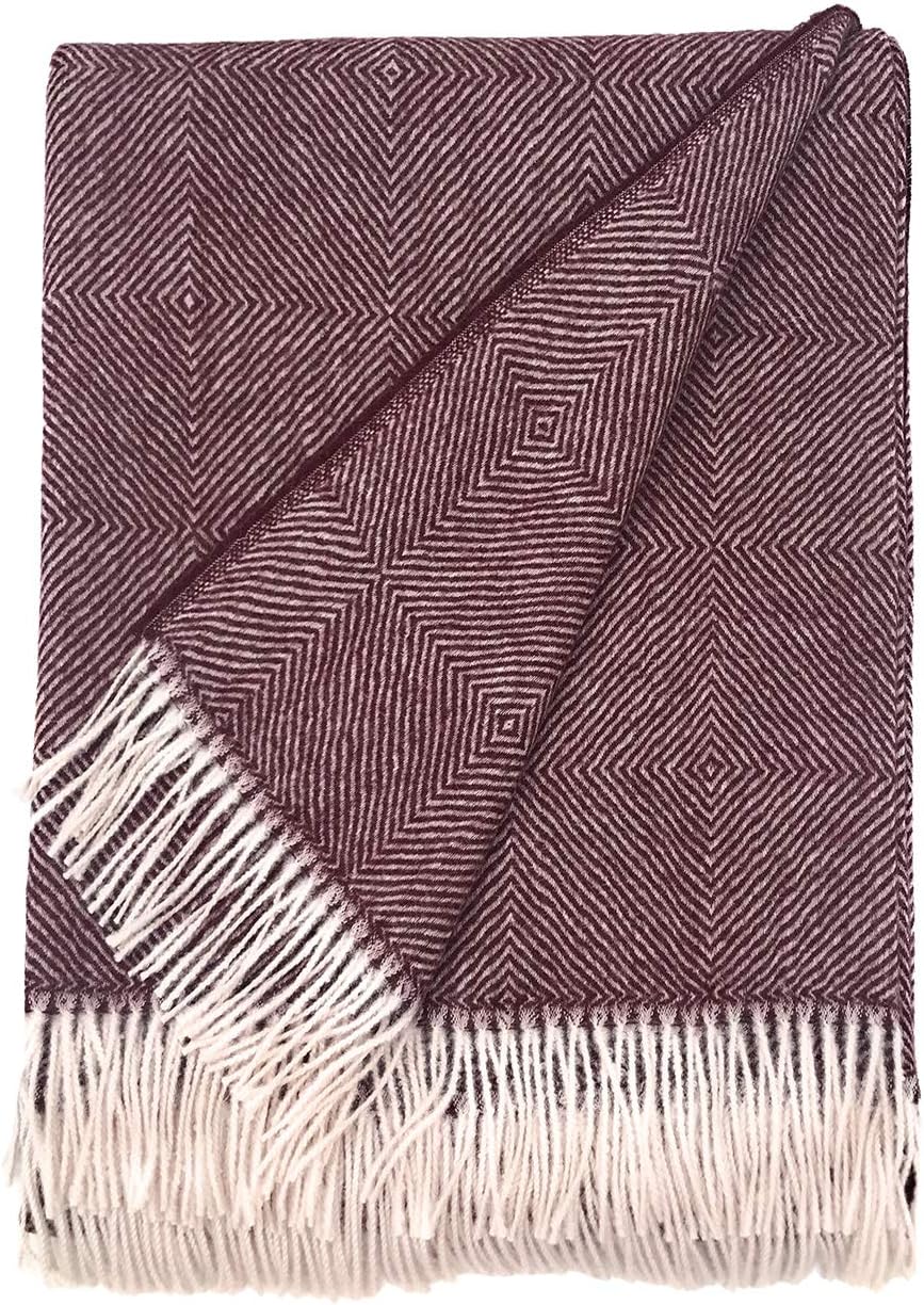 | Dynasty Throw Blanket | 100% Pure Baby Alpaca Wool • Hypoallergenic, Soft & Cozy • Ethically Sourced | Softer & Warmer Than Wool (Baltic Ave.)