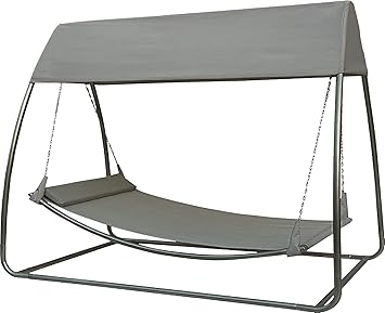 SORARA Hängematte (mit Moskitonetz) | Dunkelgrau 45 kg | 2 Personen (UV 50+)