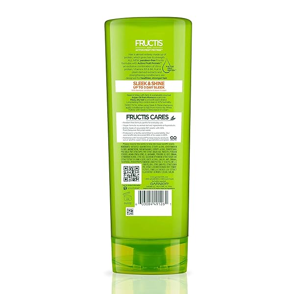 GARNIER FRUCTIS SLEEK AND SHINE CONDITIONER, FRIZZY, DRY, UNMANAGEABLE HAIR, 12 FL; OZ.