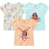 Disney Moana Girls 3 Pack Short Sleeve T-Shirt for Toddlers and Big Kids