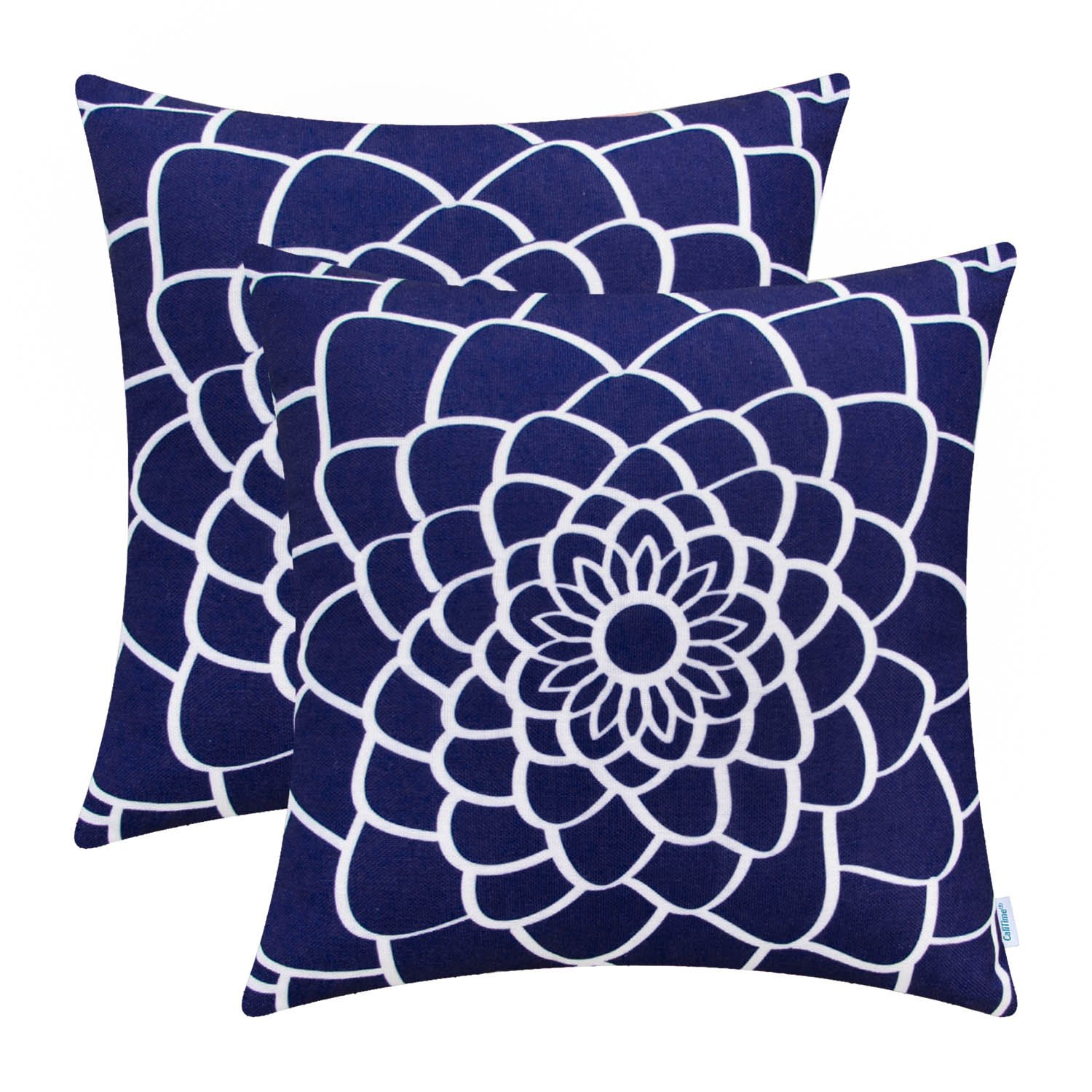 Best geometric navy blue decorative throw pillow cover for living room