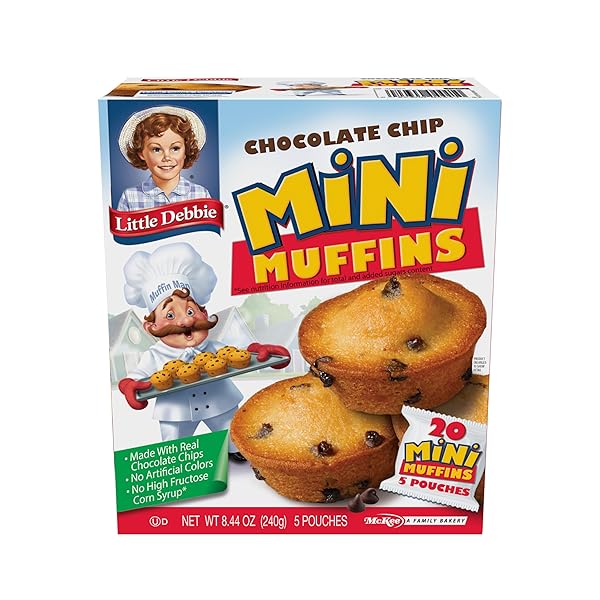 LITTLE DEBBIE CHOCOLATE CHIP MINI MUFFINS, 5 POUCHES, 8.44 OZ BOX