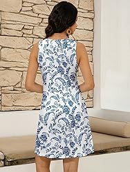 LUXVEER Women's Summer Dress 2025 Sleeveless Floral