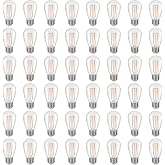 RuiAoTD 48Pack S14 LED Replacement Light Bulbs, 2W Equivalent 20W, Plastic | Shatterproof Outdoor String Light Bulbs, E26 Base, 2200K Warm White LED Vintage Light Bulbs