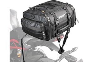 Rhinowalk Motorcycle Tail Bag 19-26L Expandable Waterproof Motorbike Saddle Bag Powersports Travel Luggage with Rain Cover & 