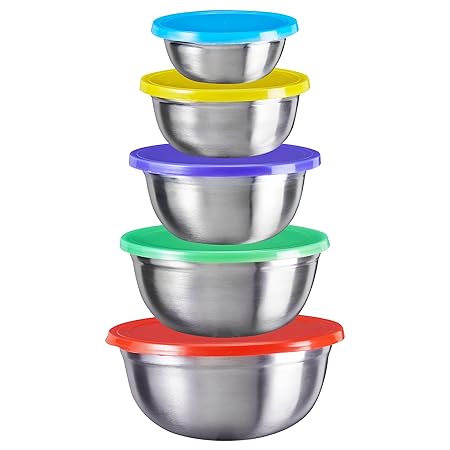 KING S762C Funny - Juego de 5 Cuencos con Tapa (Acero y plástico ...
