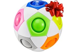 CUBIDI® Original Rainbow Puzzle Ball I Brain Teasers for Kids Ages 6-10 I for Boys and Girls 6+ Years, Cool Travel Toy for Children, Fidget Ball, 3D Puzzle Toy