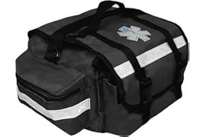 Primacare KB-RO74-BK First Responder Bag for Trauma, 17"x9"x7", Professional Multiple Compartment Kit Carrier for Emergency M