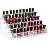Cq acrylic Clear Nail Polish Organizers And Storage,5 Layer Nail Polish Rack Tabletop Display Stand Holds Up to 45 Bottles, A