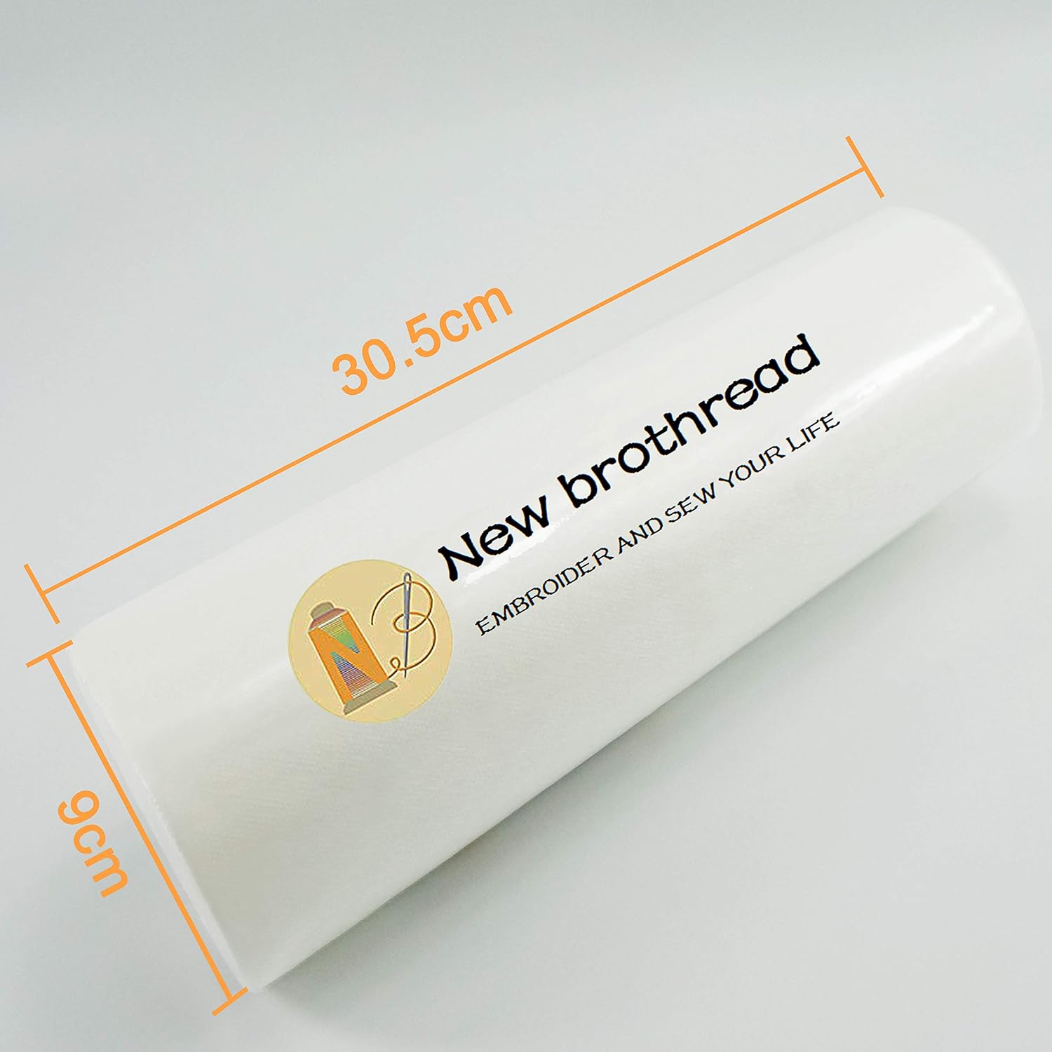 New brothread Wash Away, Water Soluble Machine Embroidery Stabilizer Backing & Topping 12" x25Yd roll - Image 3