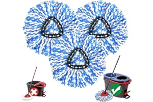 KOOLSTUFFS Spin Mop Replacement Head for Ocedar RinseClean 2-Tank System, 3 Pack Mop Head Replacement, Microfiber, Machine Washable, Easy to Replace and Deep Cleaning (NOT for 1-Tank System)