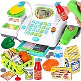 HERSITY Childs Till Cash Register with Scanner Microphone 31cm Play Set