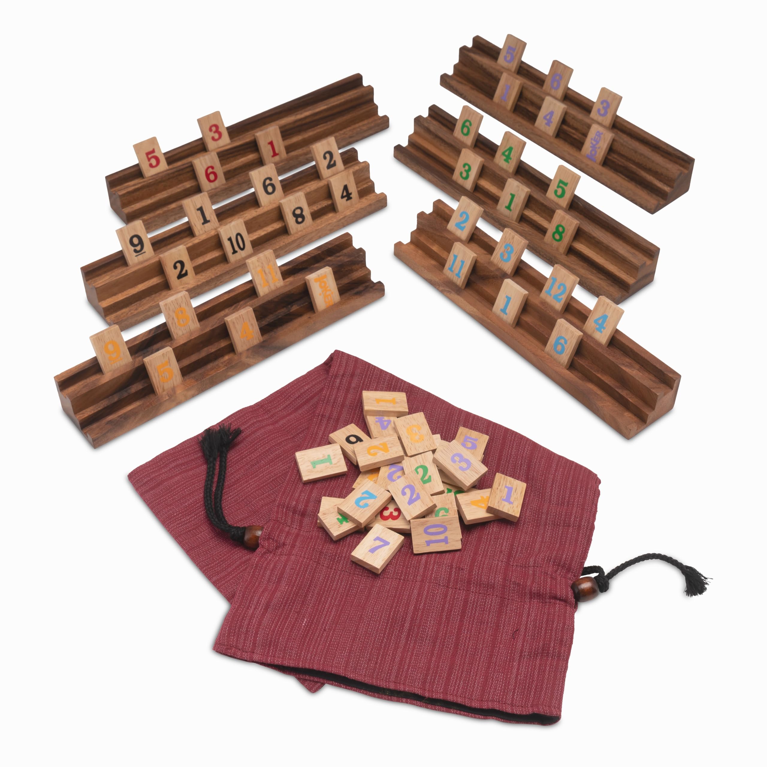 LOGOPLAY Rummy for 6 players - Okey - board game - placement game with 162 tiles in a fabric bag