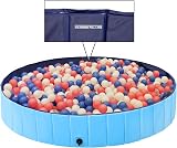 Yaheetech Foldable Pet Pool 180x30cm PVC Portable Outdoor Indoor Blue view 8